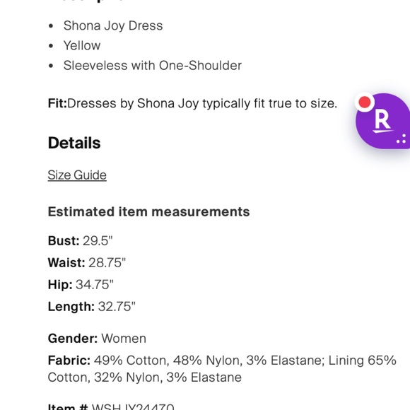 Shona Joy One Shoulder Dress Size M NWT - Picture 4 of 8